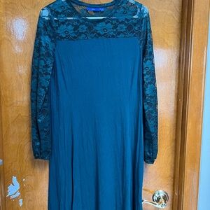 Apt. 9 Teal Lace Long Sleeve Dress